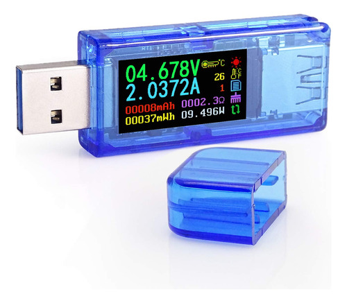 Rd At35 5 Dgitos Usb 3.0 Color Lcd Voltmetro Ampermetro Volt