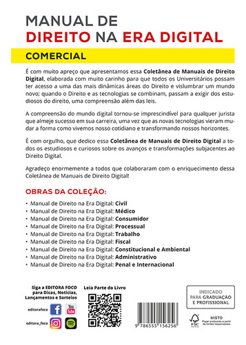 Manual De Direito Na Era Digital Comercial 1ª Ed 2023, De Wilson Pinheiro Victoria; Jabur. Editora Foco Juridico, Capa Mole Em Português