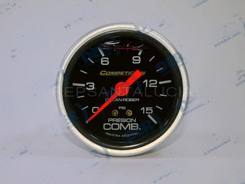 Reloj Presion Nafta Compet. F. Negro 15psi C/glicerina D60mm