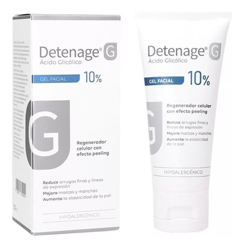 Detenage G Gel Facial 10% Ácido Glicólico Antiedad Arrugas Momento de aplicación Noche Tipo de piel Mixta