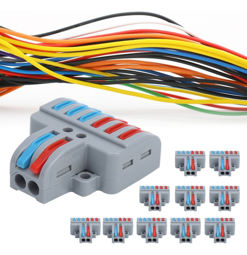 For 10* Bloques Terminales 2entradas 6salidas Cableado