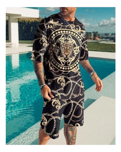 Ropa Casual De Playa Estampada Para Hombre