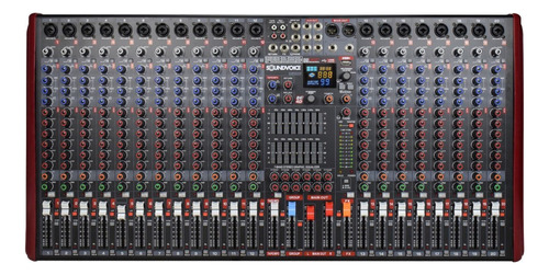 Mesa De Som Soundvoice Ms-20 Canais 7 Auxiliares Platina