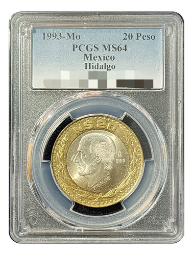 Moneda 20 Nuevos Pesos Miguel Hidalgo 1993 Pcgs Ms64
