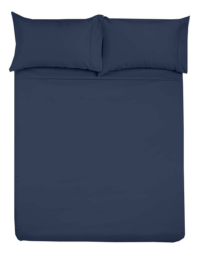 Juego De Sábanas De Microfibra Shreem Linen -azul Marino