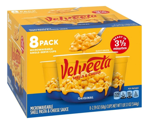 Velveeta Original Macarrones Con Queso Pack 8 Pzas/8-2.39oz