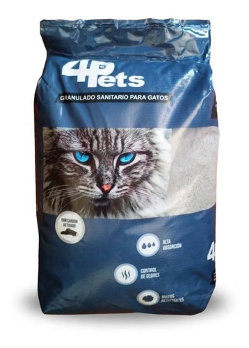 Arena Aglomerante Gato 4pets 8kg Carbon Effect Con Regalo