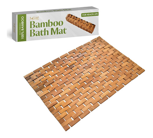 Alfombrilla Bañde Bambu Nuestra Antideslizante Secado Rapido