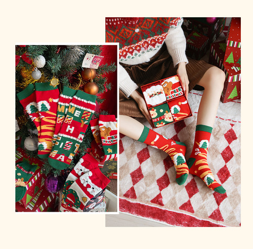 Calcetines De Navidad Caja De Regalo 4 Pares