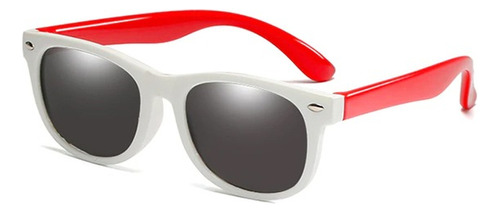 Óculos De Sol Bulier Modas Kids Colorê Infantil Vermelho Cor Branco Cor da armação Branco Cor da lente Preto