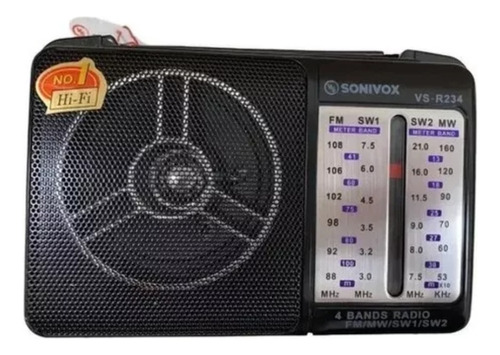 Radio Portátil Baterías Básico 4 Bandas Am Fm Sw1-2 R234