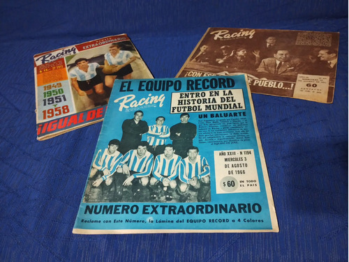 Revistas De Racing Lote X 3 Años 1951/959/1966 Impecables 