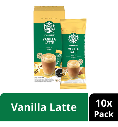 Café Starbucks® Vanilla Latte 4x23g 10 X Pack