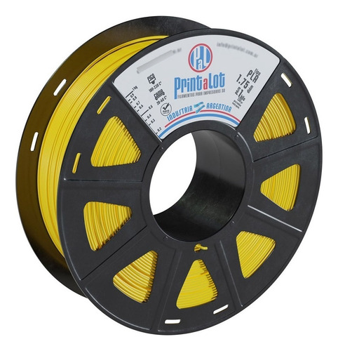 Filamento 3D amarelo Pla Printalot de 1,75 mm e 1 kg