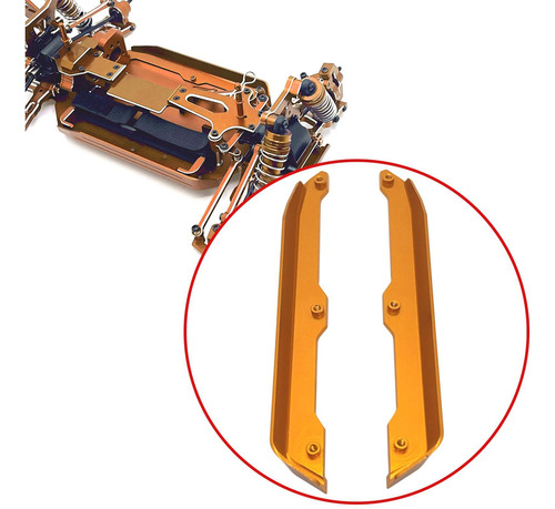 2 Piezas De Guardabarros Para Chasis De Coche Rc, Barra Oro