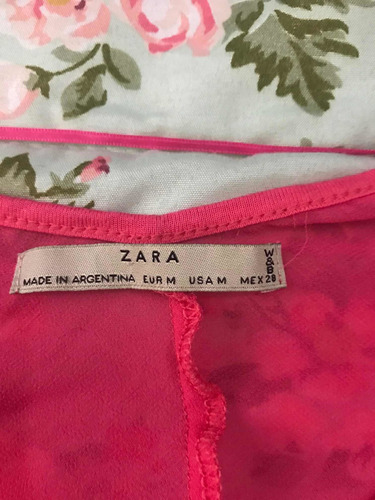 Zara Blusa Talle M Fuxia