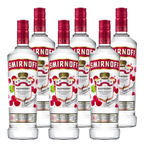 comprar Vodka Smirnoff Raspberry  700ml Caja X 6 Pack - Sufin