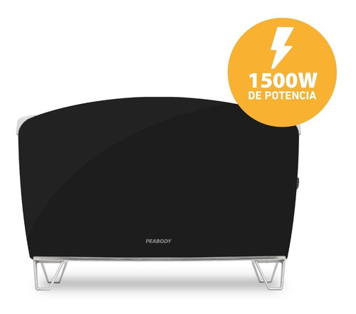 Imagen 9 de 9 de Vitroconvector Peabody Doble Vidrio 1500w Negro Pe-bvc15 Cta