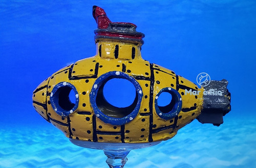 Enfeite Aquário Toca Submarino Amarelo Yellow Submarine  
