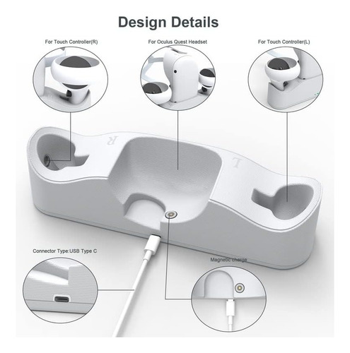 Base Dock De Carga 3 En 1 Para Oculus Quest 2 Firme