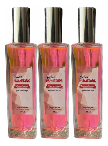 3 Pack Perfume Con Feromonas Rosa Mujer 30ml