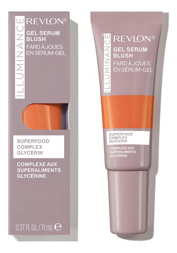 Sérum en gel Revlon Illuminance, rubor radiante, tono de maquillaje naranja coral