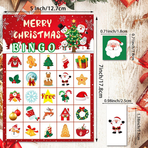 Cartões De Bingo De Férias De Inverno, Cartões De Jogos
