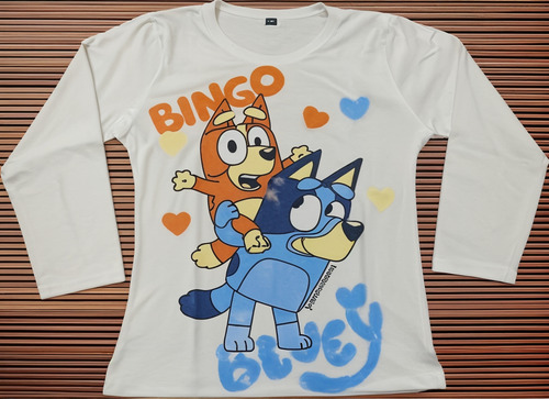Remera Bluey Manga Larga Niños A0