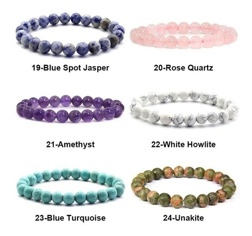 Imagen 4 de 8 de Pulseras De Piedras Hombres