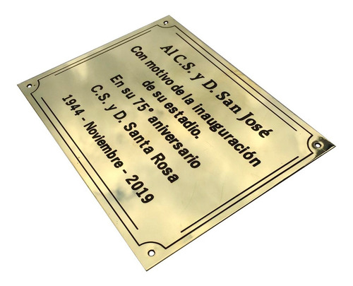 Imagen 4 de 10 de Placa Grabada En Bronce, Homenaje, Recordatoria. 40x30cm