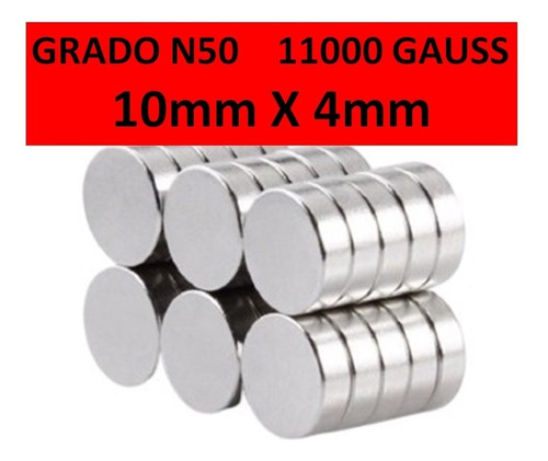 50 Piezas Imanes De Neo%dimio Calidad N50, 10mm X 4 Mm