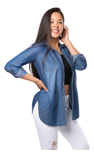 Camisa Diana Denim Jean Manga Larga Arma Tu Look