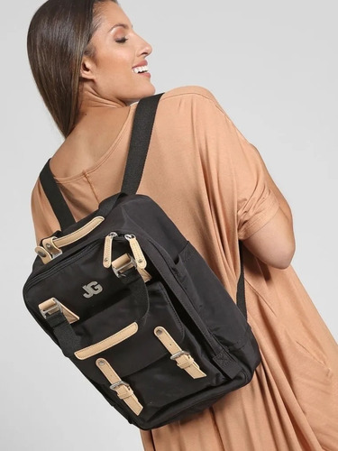 Mochila Prune Nylon Negro/beige