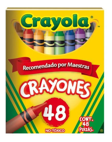 48 Crayones Crayola Estandar Redondos Delgados Escolares