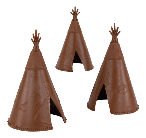 Bmc Classic Plains Indian Teepees - Juego De 3 Piezas De Pla