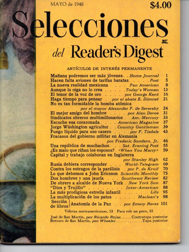 Selecciones Del Reader´s Digest Nº66 Mayo 1946