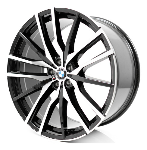 Rodas 22 Bmw X6 Híbrida M40i 5x112 Duas Talas X5 X6 X4 Cor Preto Com Diamantado