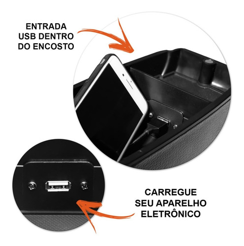 Apoio De Braço Ford Fiesta 2005 2006 Encaixe Porta Copos