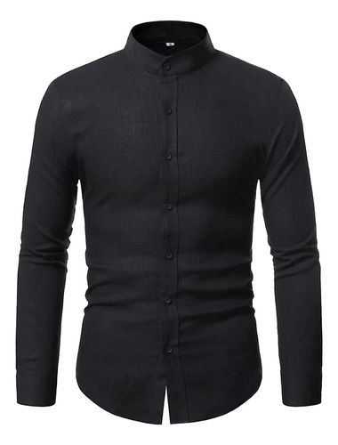 Camisas Cuello Neru Para Hombre | Manga Larga | Algodon 