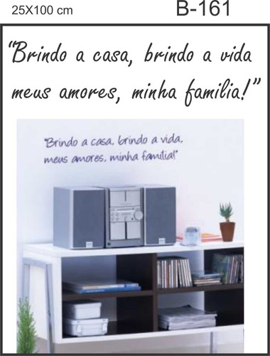 Adesivo Decorativo De Parede Frase Brindo A Vida!! 25x100 Cm