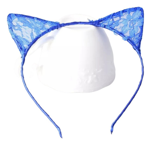 Diadema Orejas De Gato Neko Kawai Ideales Para Cosplay Azul