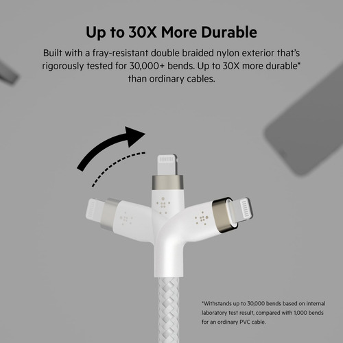 Cable Belkin Boostcharge Pro Flex Trenzado Usb-c A Lightning