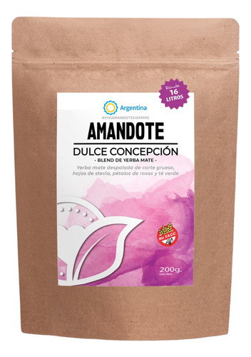 Amandote Dulce Concepción Blend Yerba Mate X 200 Gr S/tacc