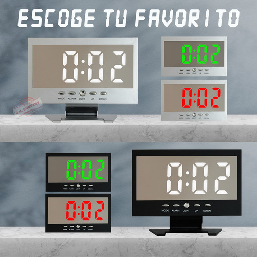 Reloj Despertador Digital Espejo Led Usb Alarma 12036