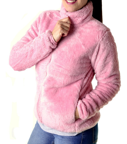 Imagen 3 de 10 de Campera Peluche Piel Corderito Mujer The Big Shop