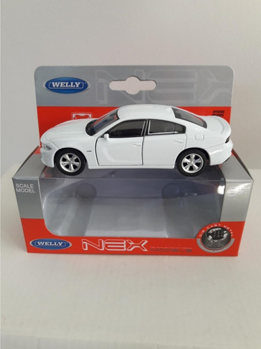 Welly Dodge Charger 1:36 Ruedas Goma Pull Back Auto Escala