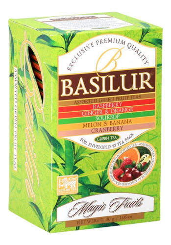 Te Verde Frutal Basilur Magic Fruits Caja 25 Bolsas