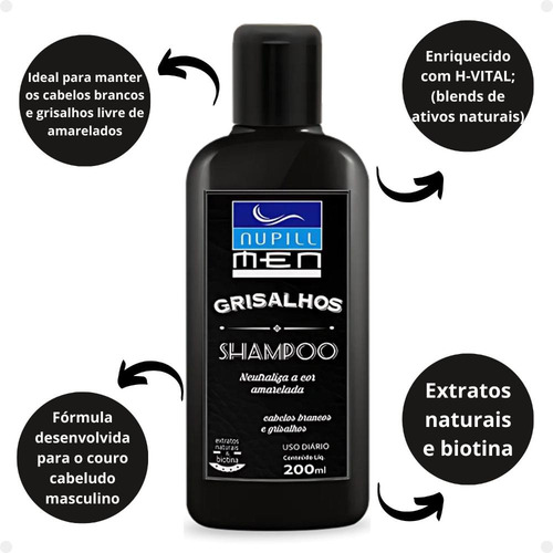 Shampoo Nupill Men Grisalhos 200ml