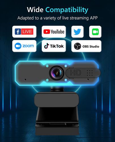 Cámara Web Nbpower 1080p 60 Fps En Streaming Con Micrófono Y