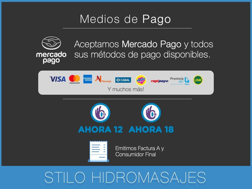 Imagen 4 de 10 de Hidromasaje Minimalista 180 X 90 8 Jets Acrílico Sanitario